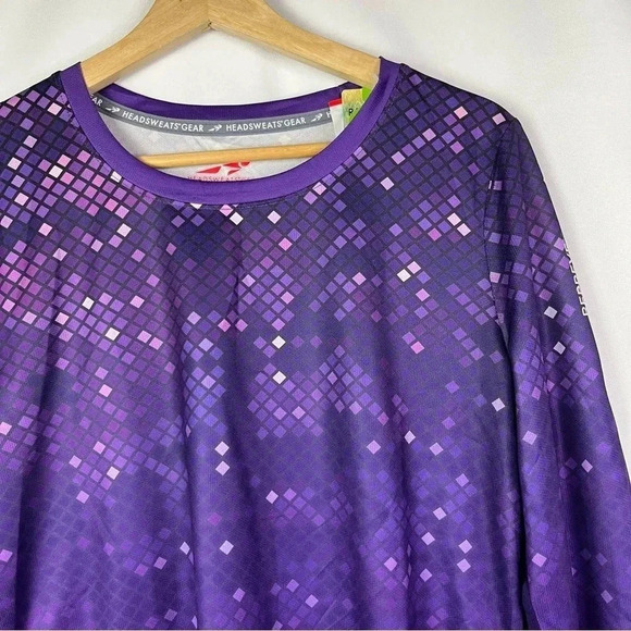 Headsweats Gear Purple Printed Performance Long Sleeve Cycling Tee M - Picture 3 of 3